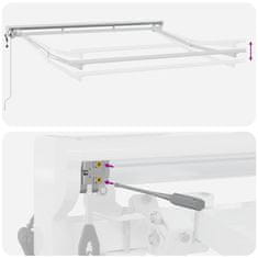 Vidaxl Okvir tende Bela 2.5 x 2 m Prašno lakirano jeklo in aluminij