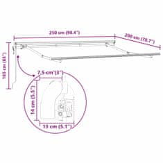 Vidaxl Okvir tende Antracit 2.5 x 2 m Kovina