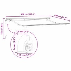 Vidaxl Okvir tende Antracit 4 x 2 m Kovina