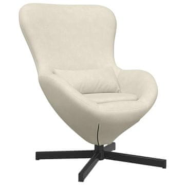 Vidaxl Jajčast stol krema 63 x 73 x 90 cm Žamet
