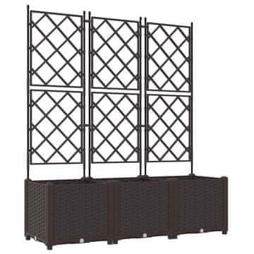 Vidaxl Vrtni lonček 3 pcs Rjava 120 x 40 x 143 cm Jeklo