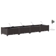 Vidaxl Vrtni lončki 1 kos Pletenje Rjava 160 x 40 x 22 cm Plastika