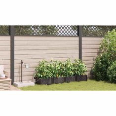 Vidaxl Vrtni lončki 1 kos Pletenje Rjava 160 x 40 x 22 cm Plastika