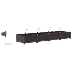 Vidaxl Vrtni lončki 1 kos Pletenje Rjava 160 x 40 x 22 cm Plastika