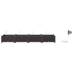 Vidaxl Vrtni lončki 1 kos Pletenje Rjava 160 x 40 x 22 cm Plastika