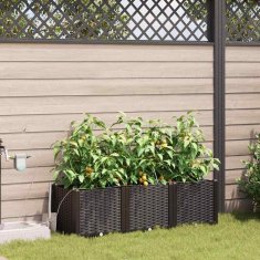 Vidaxl Vrtni lončki 1 kos Pletenje Rjava 120 x 40 x 37.5 cm Plastika