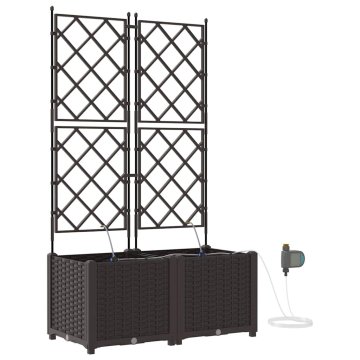 Vidaxl Vrtni sadilniki Rjava 80 x 40 x 142 cm Jeklo