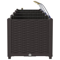 Vidaxl Vrtni lončki 1 kos Pletenje Rjava 120 x 40 x 37.5 cm Plastika