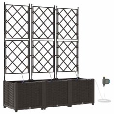 Vidaxl Vrtni lončki 1 kos Mreža Rjava 120 x 40 x 142 cm Plastika
