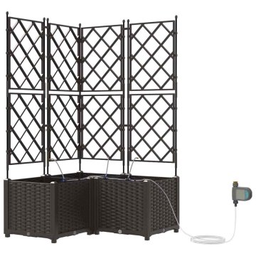 Vidaxl Vrtni sadilniki Rjava 80 x 80 x 142 cm Jeklo