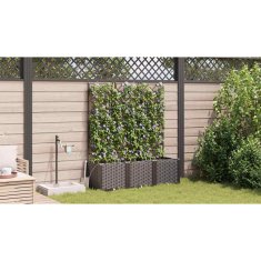 Vidaxl Vrtni lončki 1 kos Mreža Rjava 120 x 40 x 142 cm Plastika