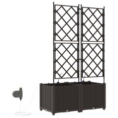 Vidaxl Vrtni lončki 1 kos Mreža Rjava 80 x 40 x 142 cm Plastika
