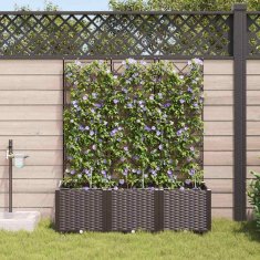 Vidaxl Vrtni lončki 1 kos Mreža Rjava 120 x 40 x 142 cm Plastika