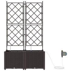 Vidaxl Vrtni lončki 1 kos Mreža Rjava 80 x 40 x 142 cm Plastika