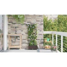 Vidaxl Vrtni lončki 1 kos Mreža Rjava 40 x 40 x 126 cm Plastika