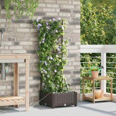 Vidaxl Vrtni lončki 1 kos Mreža Rjava 40 x 40 x 126 cm Plastika