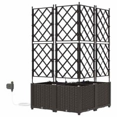 Vidaxl Vrtni lončki 1 kos Mreža Rjava 80 x 80 x 142 cm Plastika