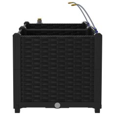 Vidaxl Vrtni lončki 1 kos Pletenje Črna 80 x 40 x 37.5 cm Plastika