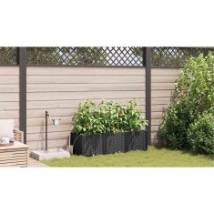 Vidaxl Vrtni lončki 1 kos Pletenje Črna 120 x 40 x 37.5 cm Plastika