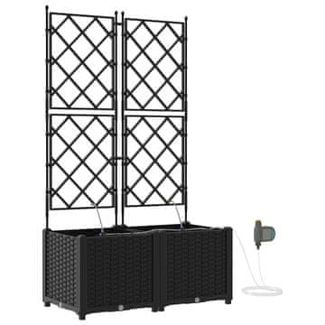 Vidaxl Vrtni sadilniki Črna 80 x 40 x 142 cm Jeklo