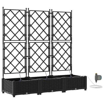 Vidaxl Vrtni sadilniki Črna 120 x 40 x 126 cm Jeklo