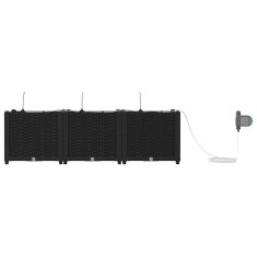 Vidaxl Vrtni lončki 1 kos Pletenje Črna 120 x 40 x 37.5 cm Plastika