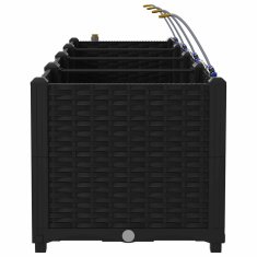 Vidaxl Vrtni lončki 1 kos Pletenje Črna 120 x 40 x 37.5 cm Plastika