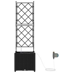 Vidaxl Vrtni lončki 1 kos Mreža Črna 40 x 40 x 142 cm Plastika
