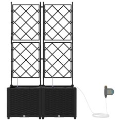 Vidaxl Vrtni lončki 1 kos Mreža Črna 80 x 40 x 142 cm Plastika