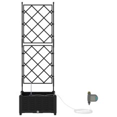 Vidaxl Vrtni lončki 1 kos Mreža Črna 40 x 40 x 126 cm Plastika