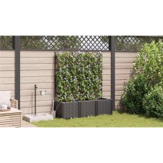 Vidaxl Vrtni lončki 1 kos Mreža Črna 120 x 40 x 142 cm Plastika
