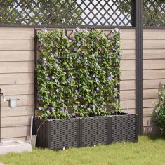 Vidaxl Vrtni lončki 1 kos Mreža Črna 120 x 40 x 142 cm Plastika