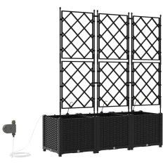 Vidaxl Vrtni lončki 1 kos Mreža Črna 120 x 40 x 142 cm Plastika