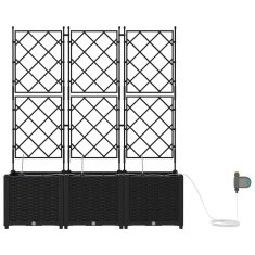 Vidaxl Vrtni lončki 1 kos Mreža Črna 120 x 40 x 142 cm Plastika
