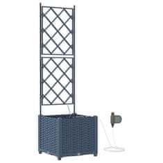Vidaxl Vrtni lončki 1 kos Mreža Siva 40 x 40 x 142 cm Plastika
