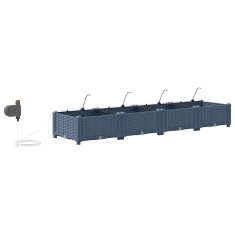 Vidaxl Vrtni lončki 1 kos Pletenje Siva 160 x 40 x 22 cm Plastika