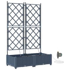 Vidaxl Vrtni lončki 1 kos Mreža Siva 80 x 40 x 126 cm Plastika