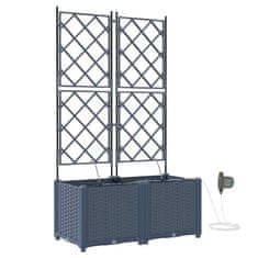 Vidaxl Vrtni lončki 1 kos Mreža Siva 80 x 40 x 142 cm Plastika