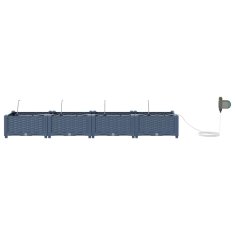 Vidaxl Vrtni lončki 1 kos Pletenje Siva 160 x 40 x 22 cm Plastika