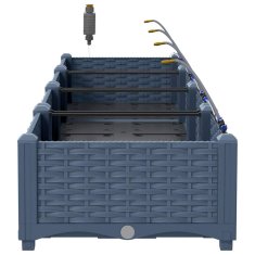 Vidaxl Vrtni lončki 1 kos Pletenje Siva 160 x 40 x 22 cm Plastika
