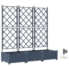Vidaxl Vrtni lončki 1 kos Mreža Siva 120 x 40 x 126 cm Plastika