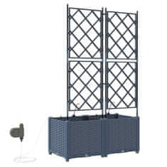 Vidaxl Vrtni lončki 1 kos Mreža Siva 80 x 40 x 142 cm Plastika