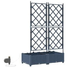Vidaxl Vrtni lončki 1 kos Mreža Siva 80 x 40 x 126 cm Plastika