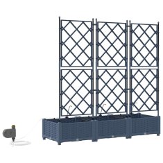 Vidaxl Vrtni lončki 1 kos Mreža Siva 120 x 40 x 126 cm Plastika