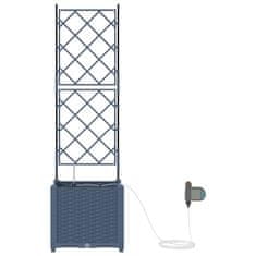 Vidaxl Vrtni lončki 1 kos Mreža Siva 40 x 40 x 142 cm Plastika