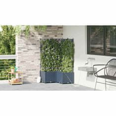 Vidaxl Vrtni lončki 1 kos Mreža Siva 80 x 80 x 142 cm Plastika