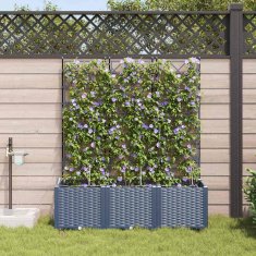 Vidaxl Vrtni lončki 1 kos Mreža Siva 120 x 40 x 142 cm Plastika