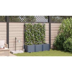 Vidaxl Vrtni lončki 1 kos Mreža Siva 120 x 40 x 142 cm Plastika