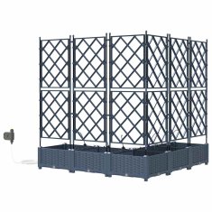 Vidaxl Vrtni lončki 1 kos Mreža Siva 120 x 120 x 126 cm Plastika