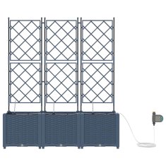 Vidaxl Vrtni lončki 1 kos Mreža Siva 120 x 40 x 142 cm Plastika